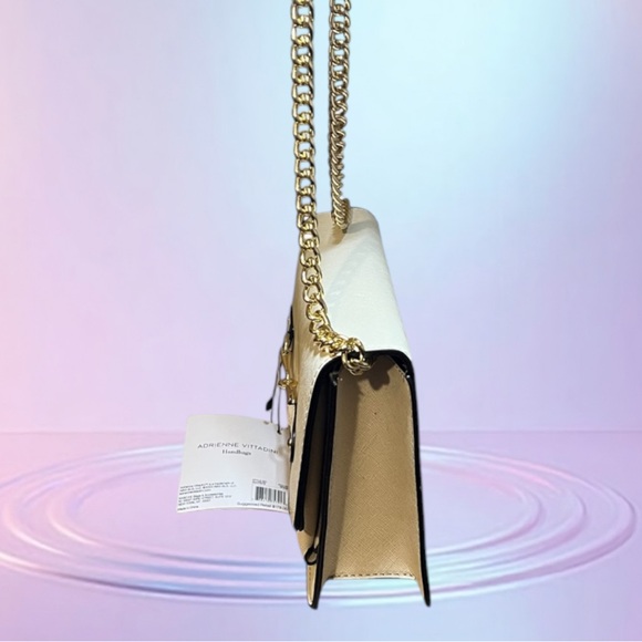 🍨Adrienne Vittadini Bone Horse Bit Handbag with Chain Handle New With Tags 🍨 - Picture 4 of 15